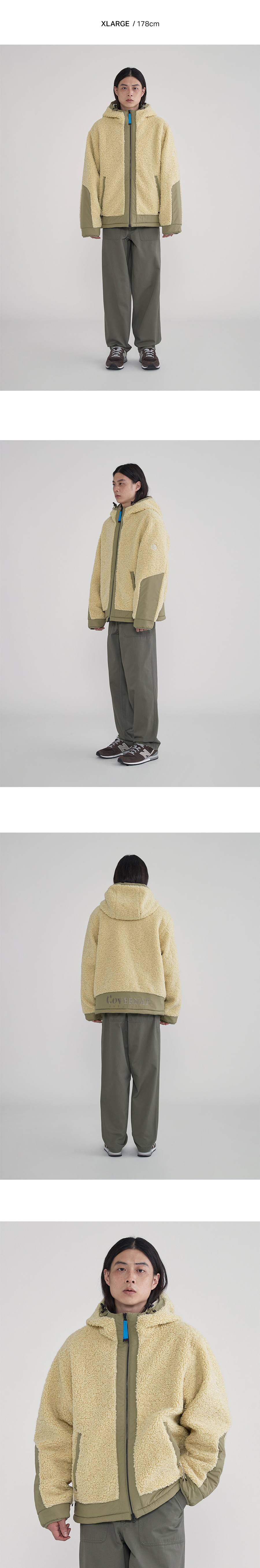 예티 플리스 웜업 자켓 아이보리 상세 이미지 2