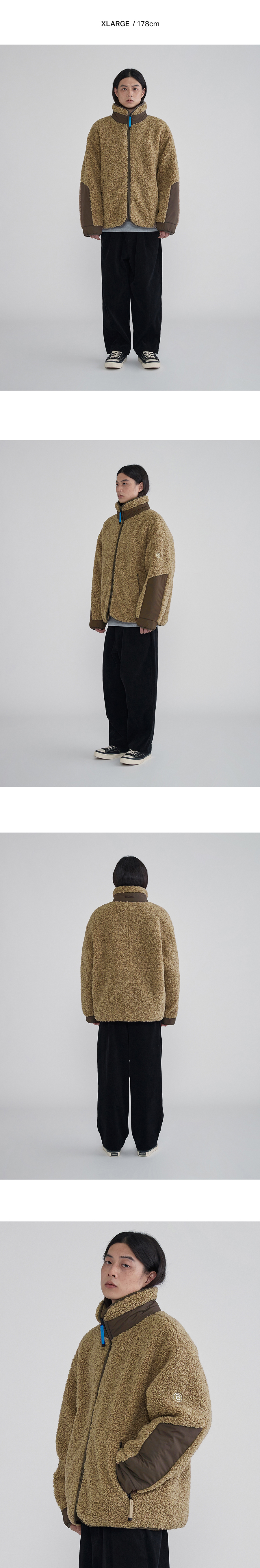 예티 플리스 집업 자켓 아이보리 상세 이미지 3