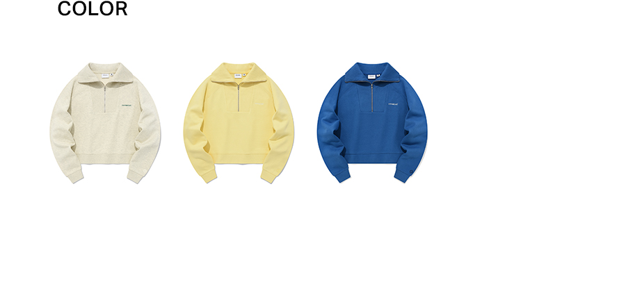 우먼 하프 집업 맨투맨 Royal Blue 상세 이미지 8