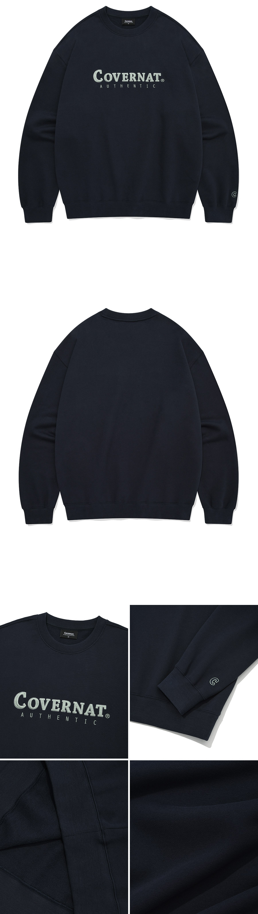 ★★COVERNAT★★ Authentic Logo Sweatshirt Navy CO2401CR16NA MUSINSA | COVERNAT Authentic Logo Sweatshirt Navy
