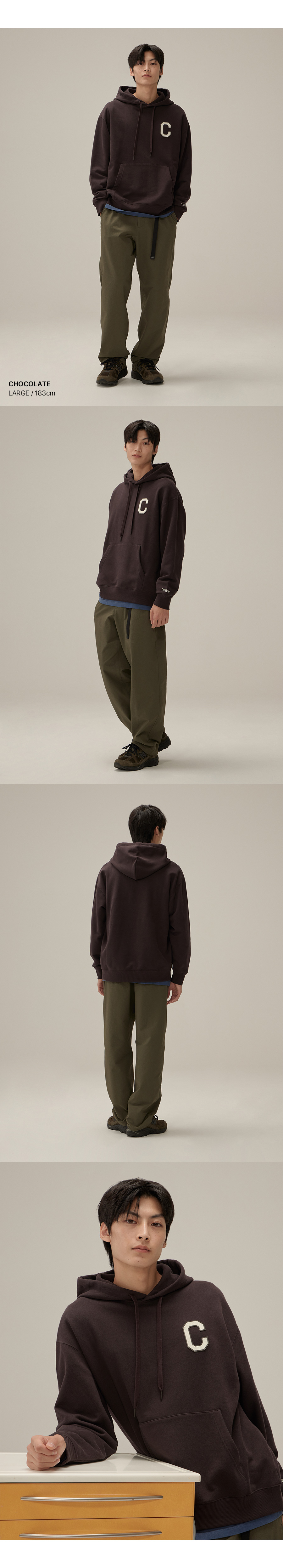 MUSINSA | COVERNAT C Logo Hoodie Ivory