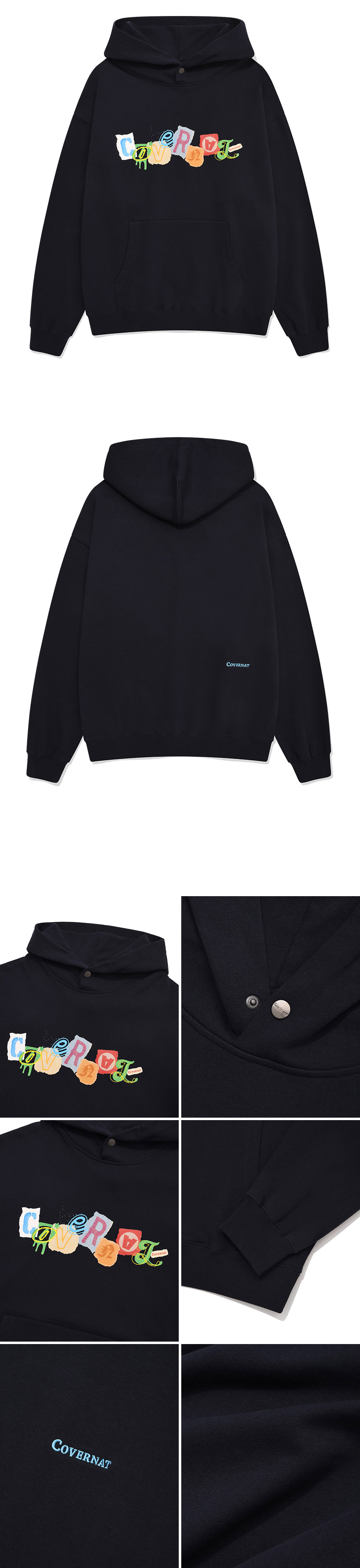 【COVERNAT】 ★ Collage Logo Hoodie ★ Navy & Ivory MUSINSA | COVERNAT Collage Logo Hoodie Ivory