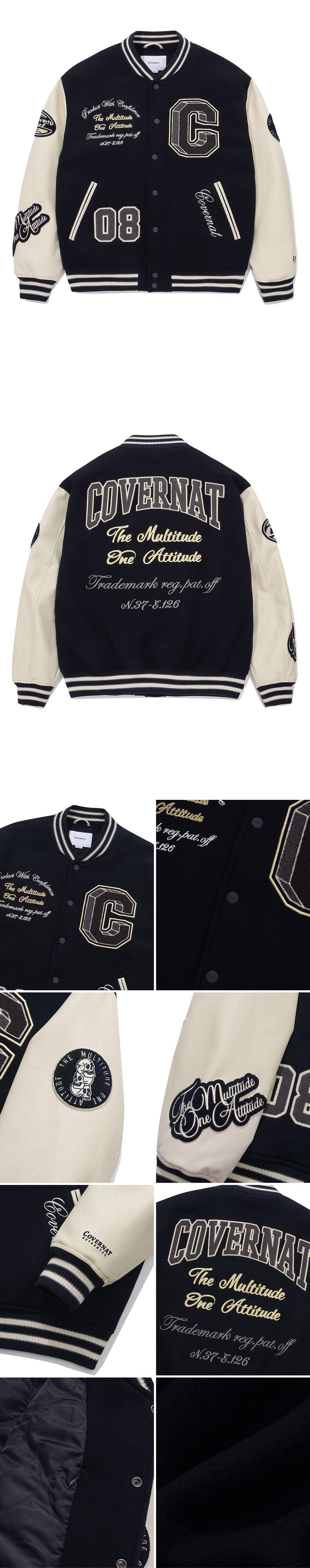 MUSINSA公式 | COVERNAT 24FW College C Wool Varsity Navy