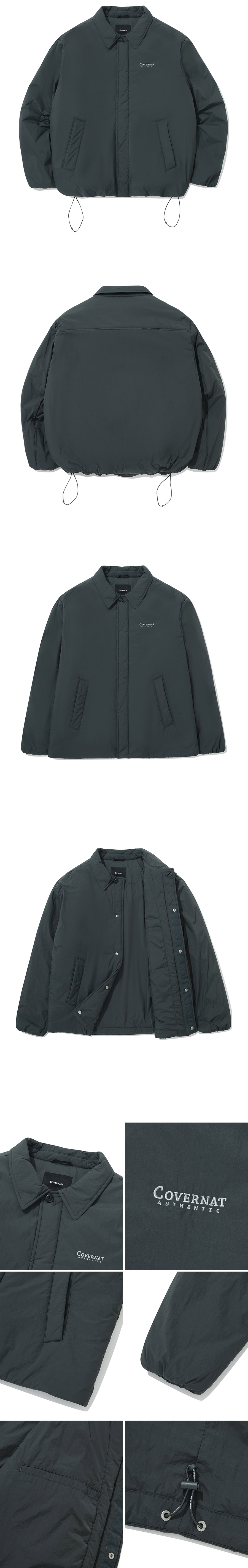 MUSINSA | COVERNAT Padded Coach Jacket Charcoal