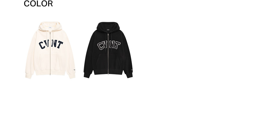 MUSINSA公式 | COVERNAT CVNT Fleece Overfit Hoodie Zip-Up Ivory