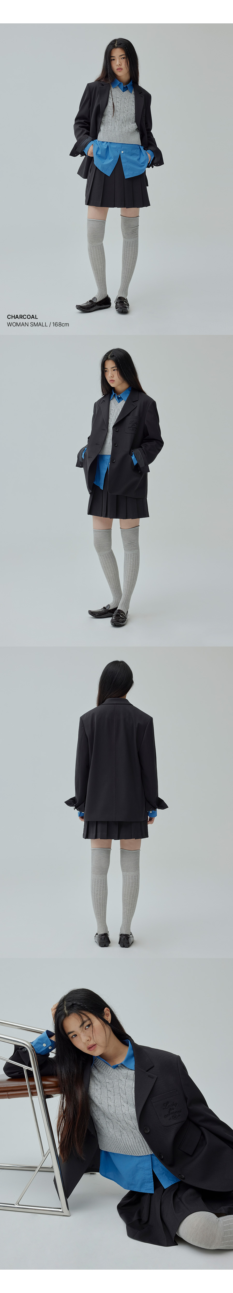 ジャケット COVERNAT (W) CLASSIC SINGLE JACKET 4NY091 MUSINSA | COVERNAT WOMAN Women's Classic Single Jacket Charcoal