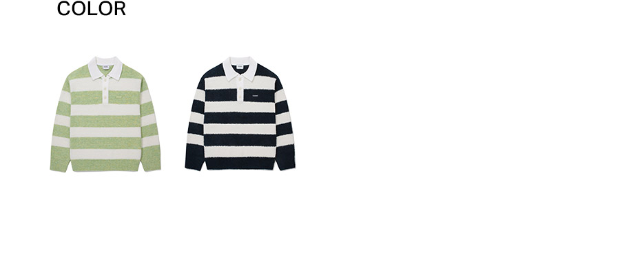 MUSINSA | COVERNAT Buckle Yarn Rugby Knit Dark Navy