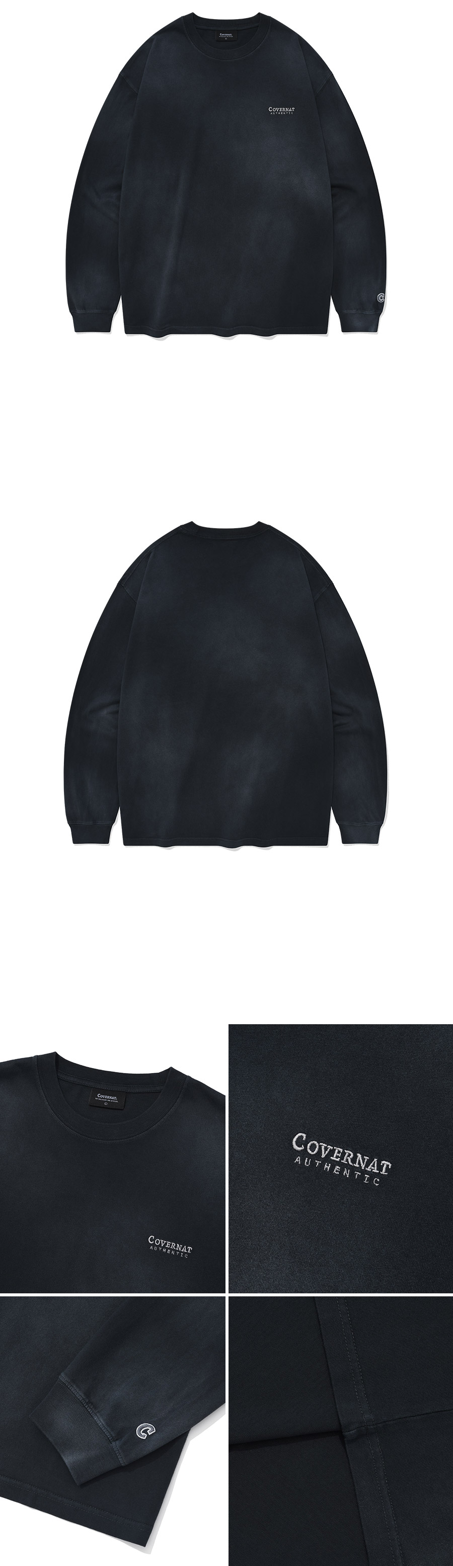 MUSINSA | COVERNAT Authentic Dying Long Sleeve Charcoal