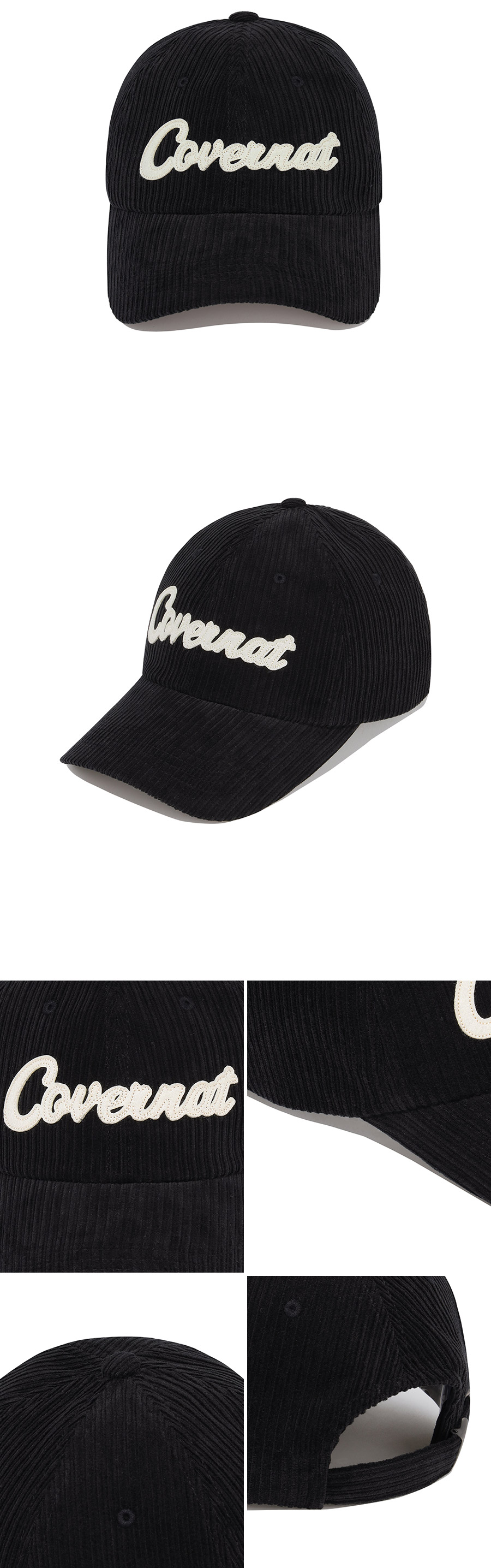 [COVERNAT]★韓国人気★AUTHENTIC APPLIQUE CORDUROY BALL CAP Authentic Appliqué Corduroy Ball Cap Black - Covernat | 60