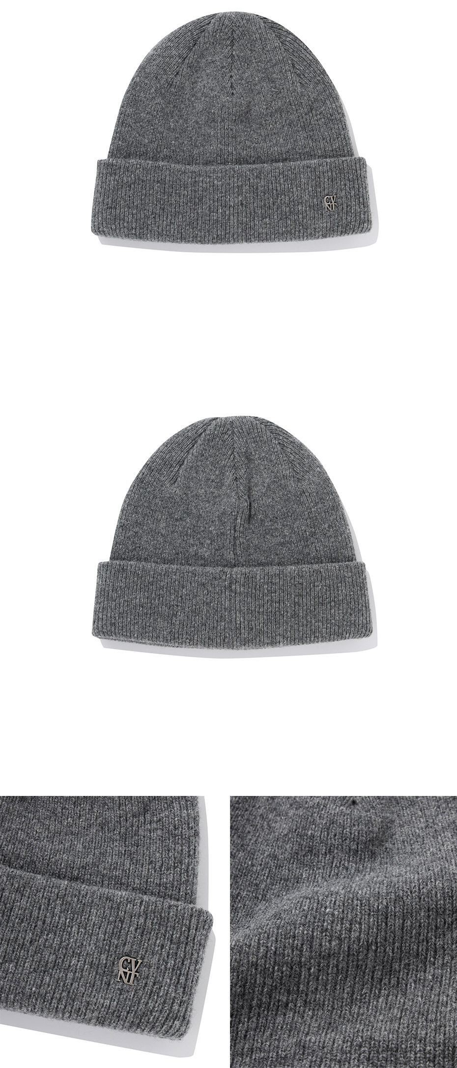 MUSINSA | COVERNAT Authentic CVNT Logo Wool Beanie Charcoal