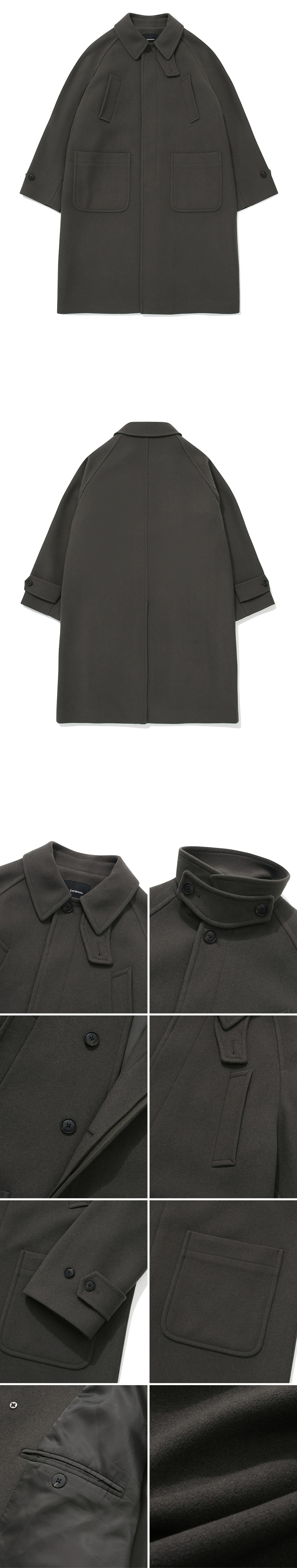 [COVERNAT]★24FW★韓国人気★COZY WOOL BLEND BALMACAAN COAT MUSINSA | COVERNAT Cozy Wool Blend Balmacaan Coat Charcoal