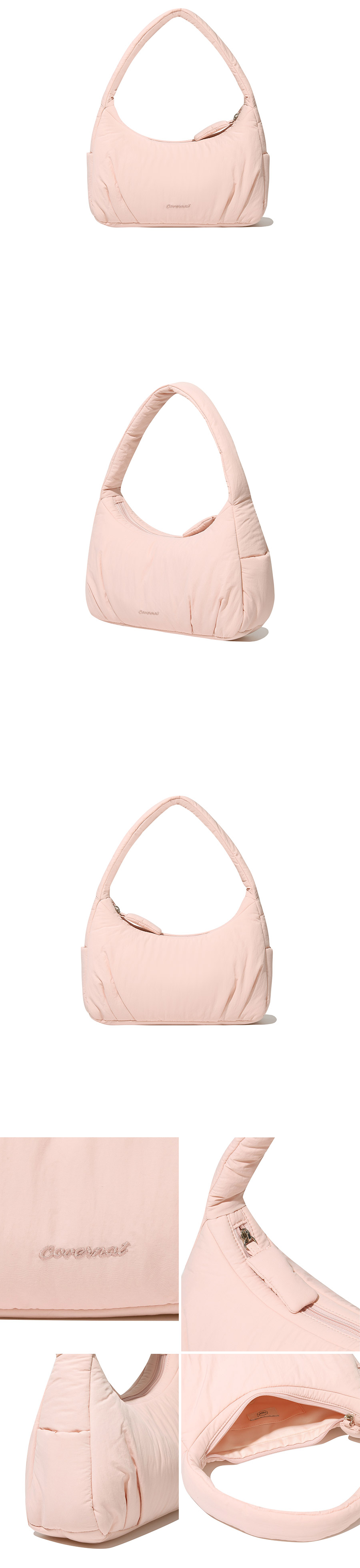 ★COVERNAT WOMAN★ Cloverheart padded shoulder bag pink CO24 MUSINSA | COVERNAT WOMAN Clover Heart Padded Shoulder Bag Pink