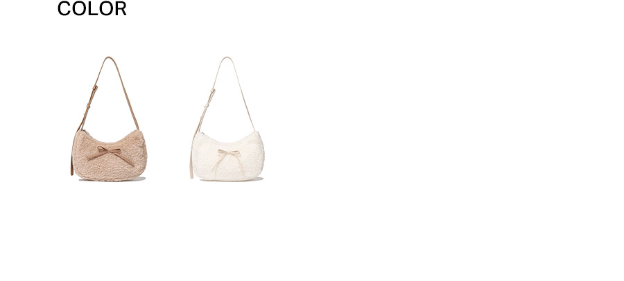 MUSINSA | COVERNAT WOMAN Clover Heart Fluffy Shoulder Bag Ivory