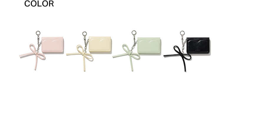 MUSINSA | COVERNAT WOMAN Clover Heart Keyring Card Wallet Butter