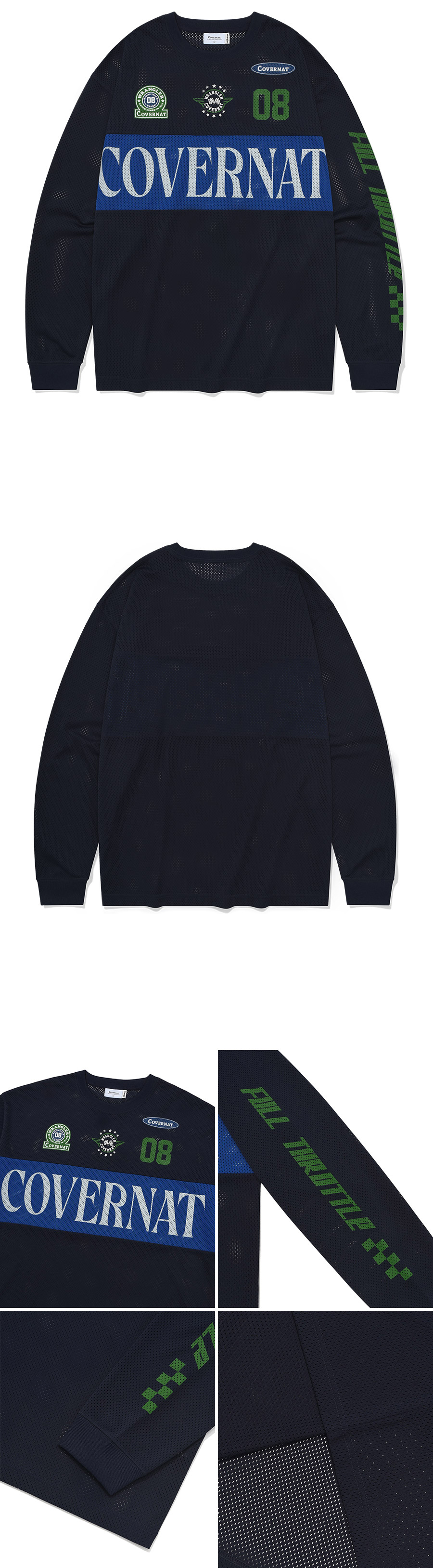 トップスその他 COVERNAT CovernotXWrangler Block Core Mesh Long Sleeve Navy MUSINSA | COVERNAT [CovernotXWrangler] Blockcore Mesh Long