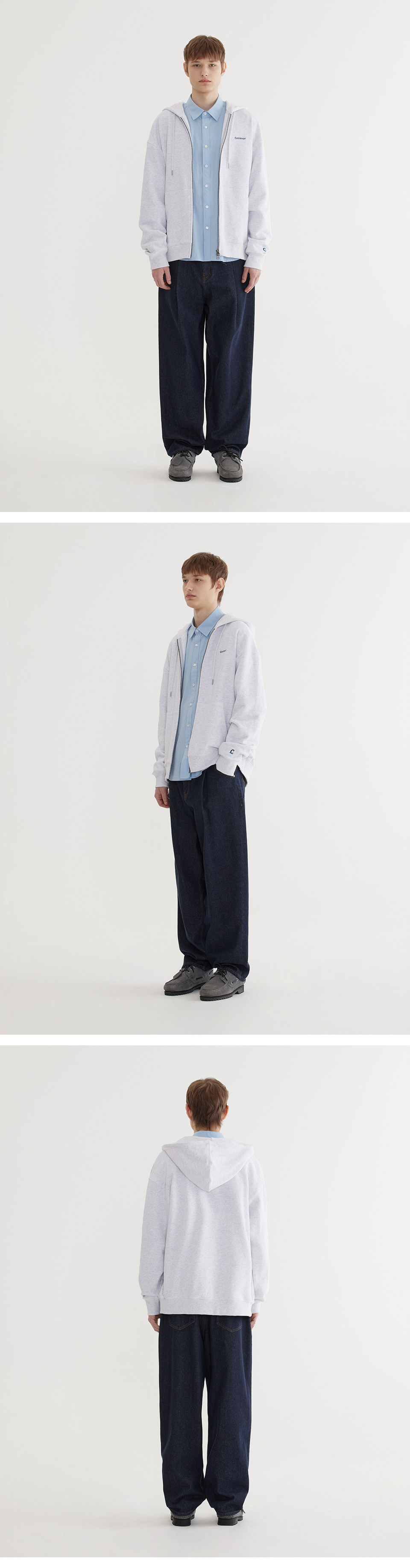 스몰 어센틱 후드집업 Heather Gray 상세 이미지 4