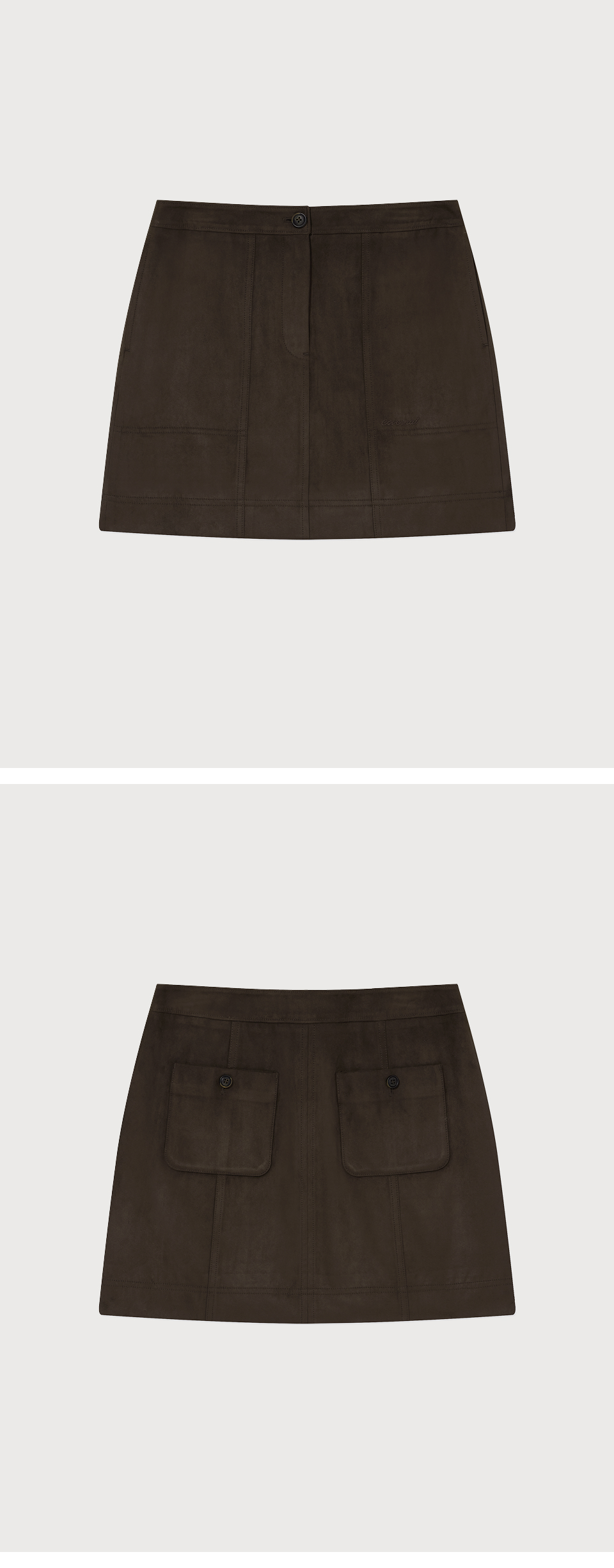 WOMAN SUEDE MINI SKIRT #SANA同款！ - 2 COLORS BROWN