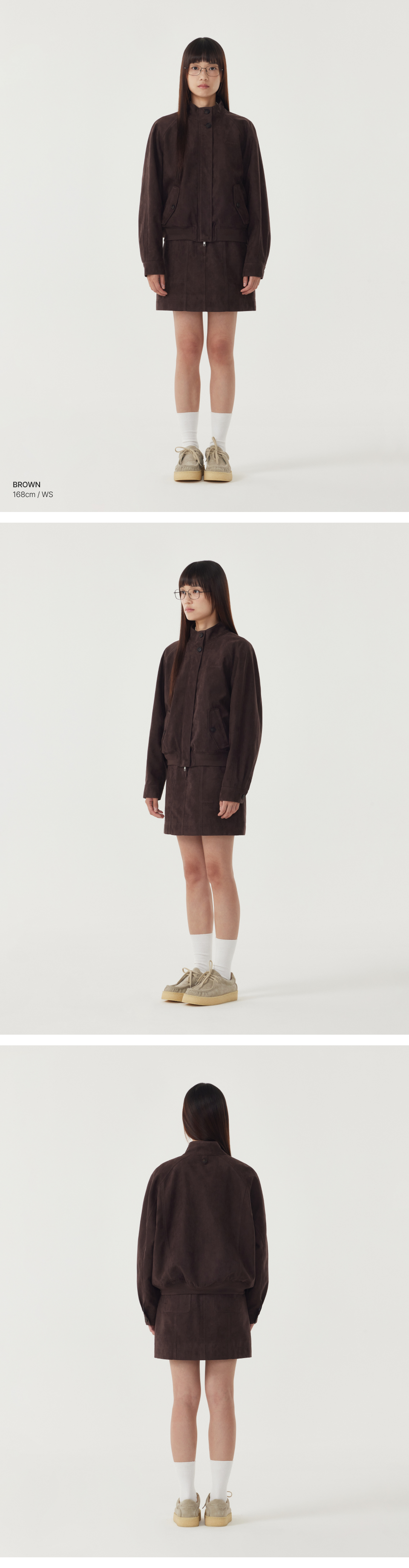 WOMAN SUEDE MINI SKIRT #SANA同款！ - 2 COLORS BROWN