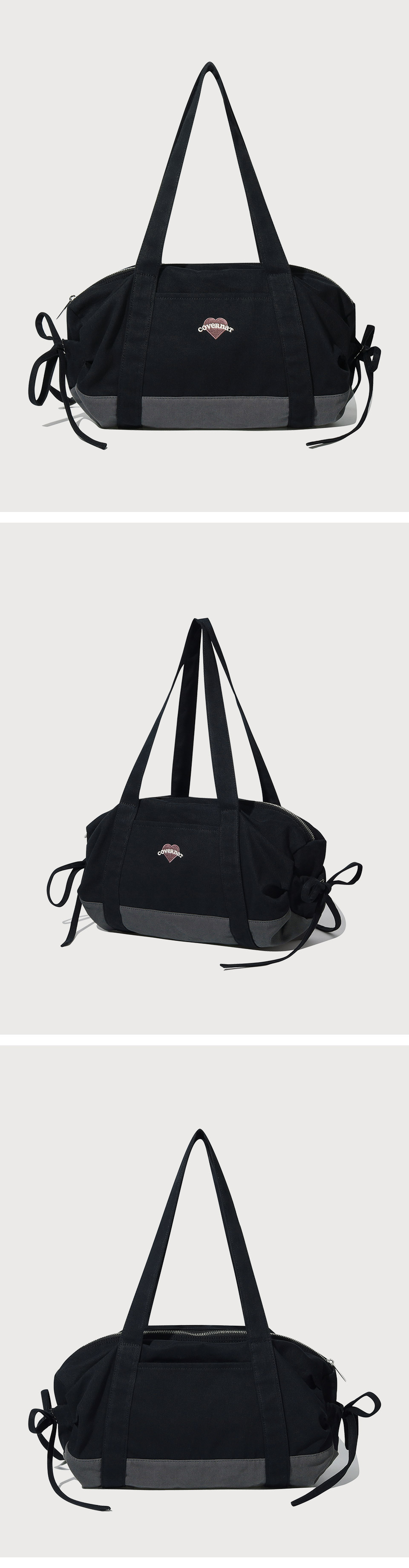 ボストンバッグ COVERNAT Clover Heart Ribbon Duffle Bag 5MM434 COVERNAT Clover Heart Ribbon Duffle Bag 5MM434