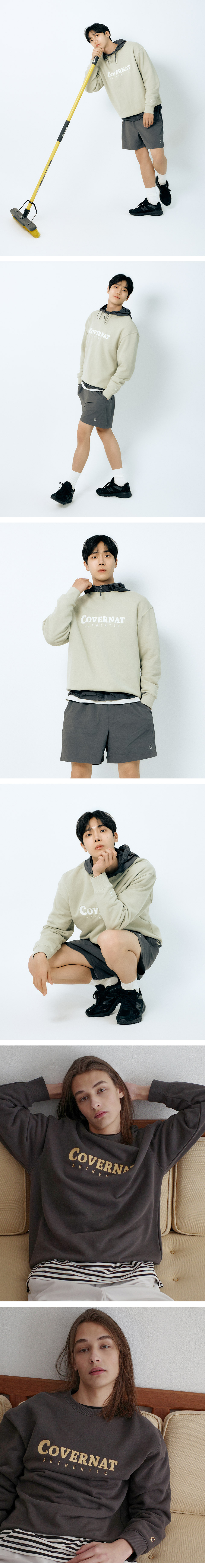 スウェット・トレーナー COVERNAT Emblem Logo Man to Man Melange Gray MUSINSA | COVERNAT Arch Logo Sweatshirt Melange Gray