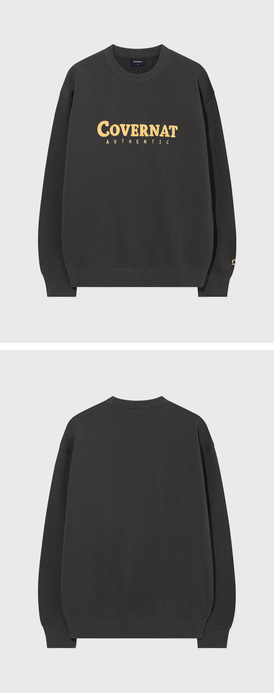 MUSINSA | COVERNAT Authentic Logo Man to Man Charcoal