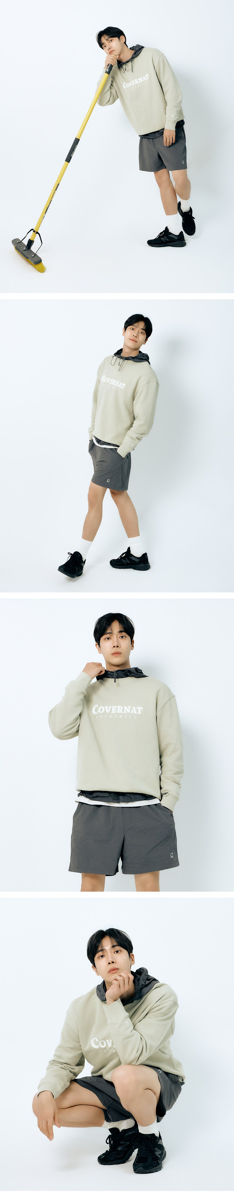 スウェット・トレーナー COVERNAT Authentic Logo Man to Man Chocolate Authentic Logo Crewneck Chocolate - Covernat | 60% - Asian