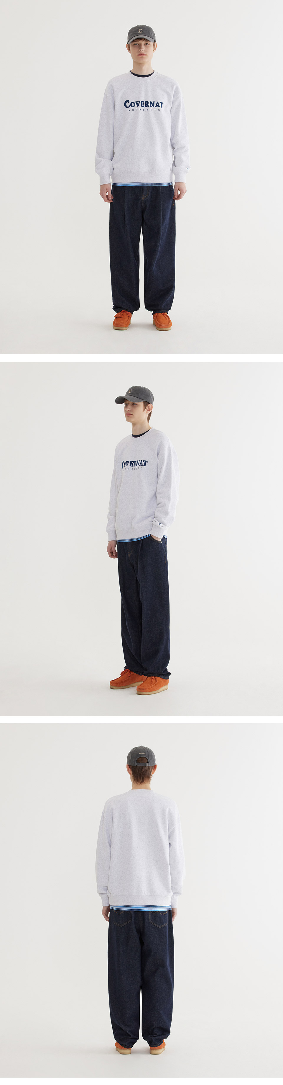 スウェット・トレーナー COVERNAT Authentic Logo Man to Man Heather Gray MUSINSA | COVERNAT Authentic Logo Man to Man Heather Gray