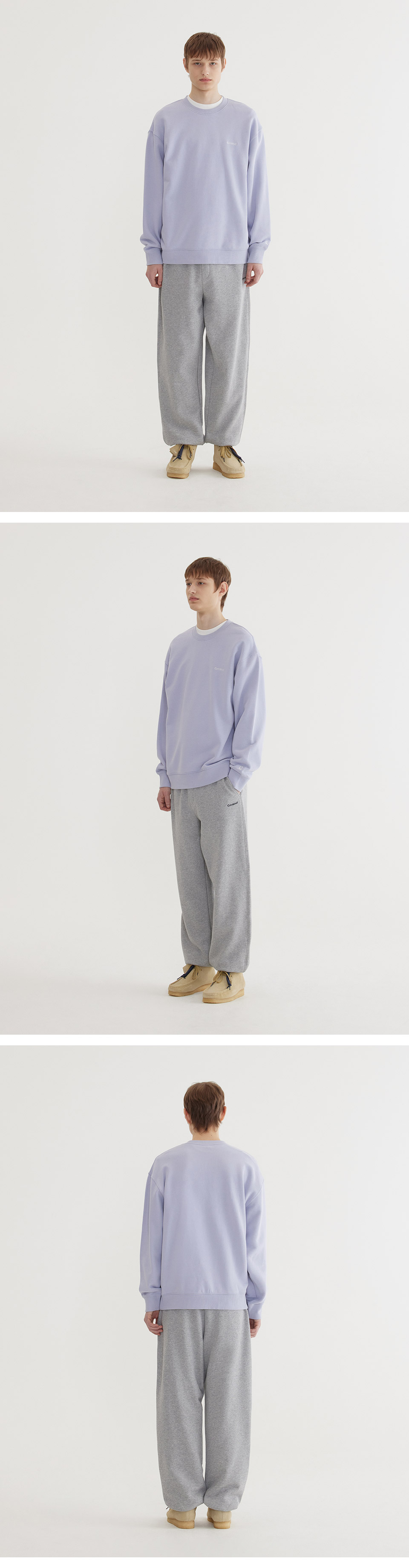 スウェット・トレーナー COVERNAT Small Authentic Man to Man Lavender Covernat Unisex Authentic Logo Sweatshirt Lavender
