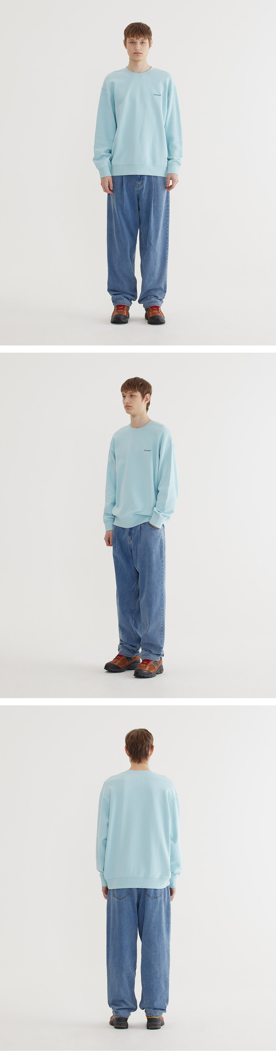 スウェット・トレーナー COVERNAT Small Authentic Logo Man to Man Sky Blue MUSINSA | COVERNAT Small Authentic Man to Man Sky Blue