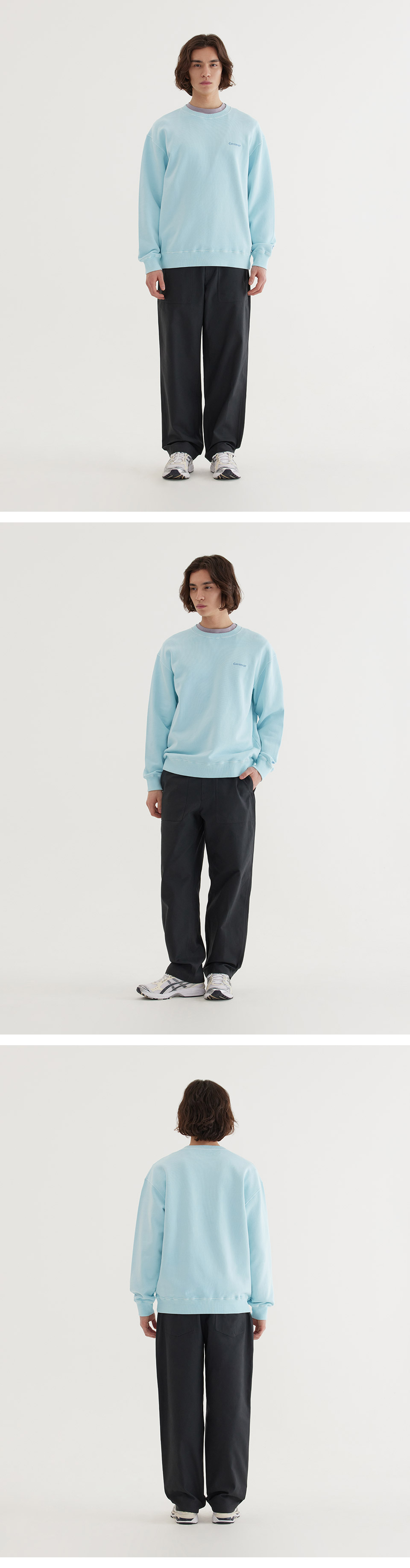 スウェット・トレーナー COVERNAT Small Authentic Dying Man to Man Sky Blue MUSINSA | COVERNAT Small Authentic Dying Man to Man Sky Blue