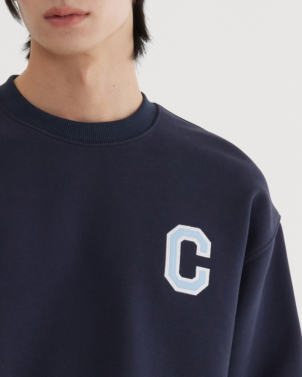 スウェット・トレーナー COVERNAT C Logo Man to Man  Blue MUSINSA | COVERNAT C Logo Man to Man Dark Navy