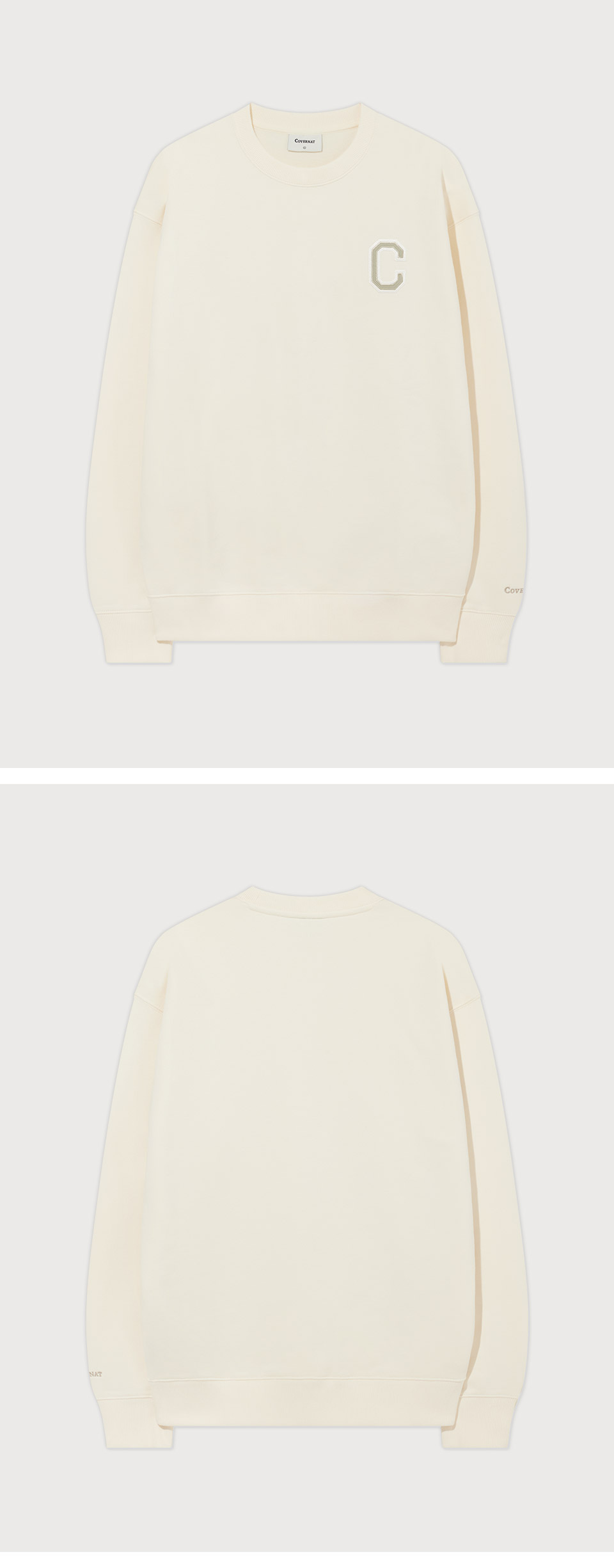 スウェット・トレーナー COVERNAT Small Authentic Logo Man to Man Ivory MUSINSA | COVERNAT Small Authentic Logo Man to Man Ivory
