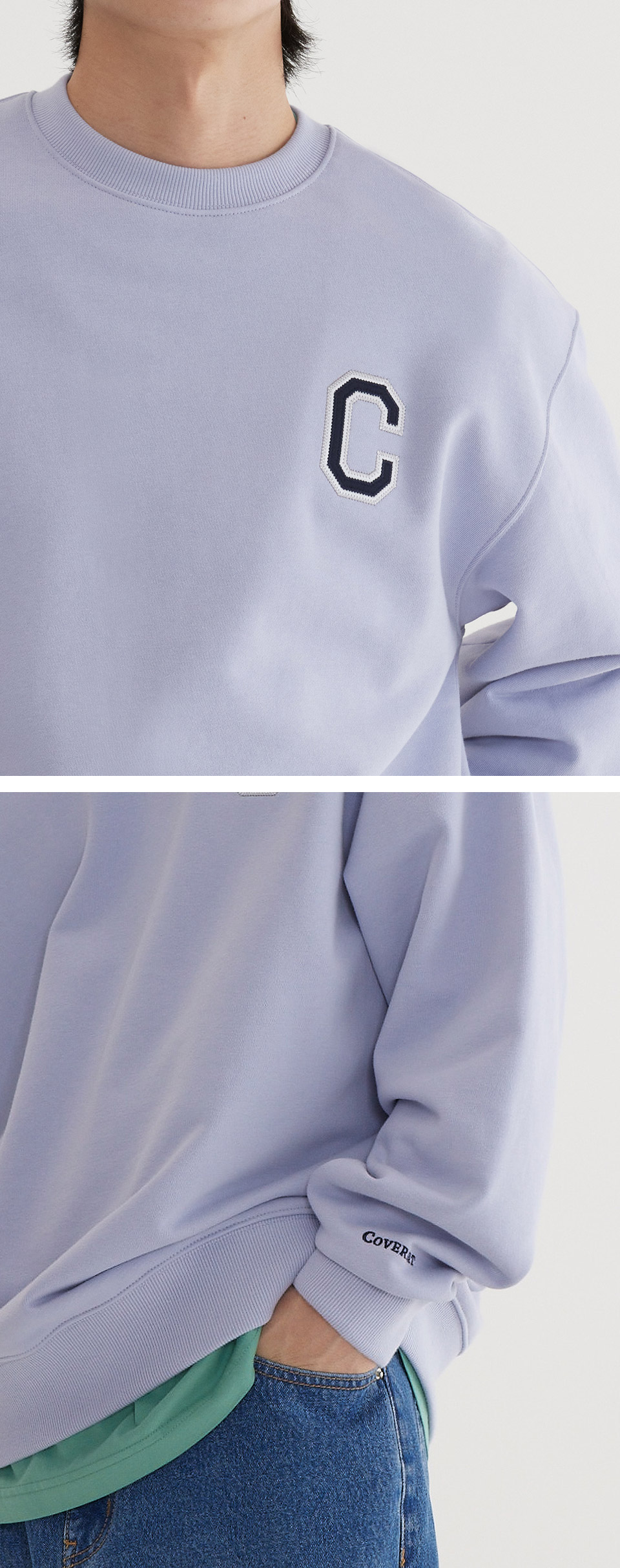 スウェット・トレーナー COVERNAT C Logo Man to Man Lavender MUSINSA | COVERNAT C Logo Man to Man Lavender