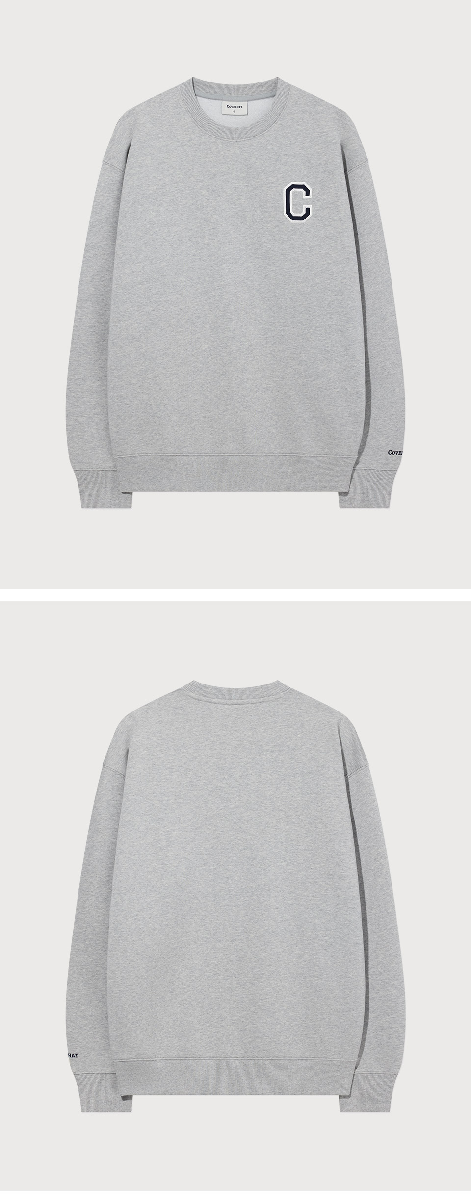 スウェット・トレーナー COVERNAT Retro Lettering Man to Man Melange Gray MUSINSA | COVERNAT C Logo Man to Man Melange Gray