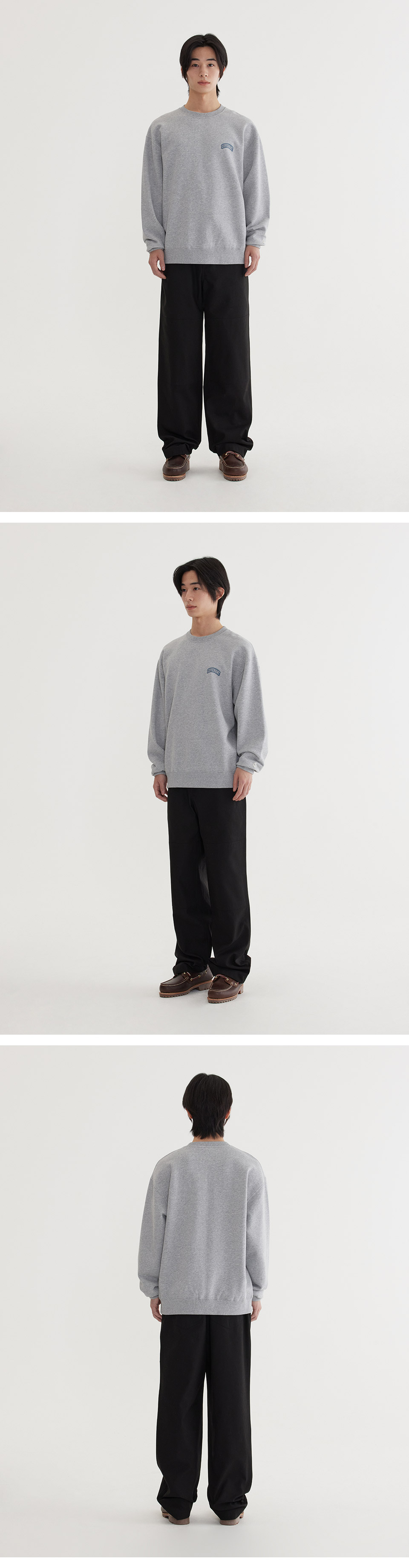 MUSINSA | COVERNAT Small Arch Logo Man to Man Melange Gray
