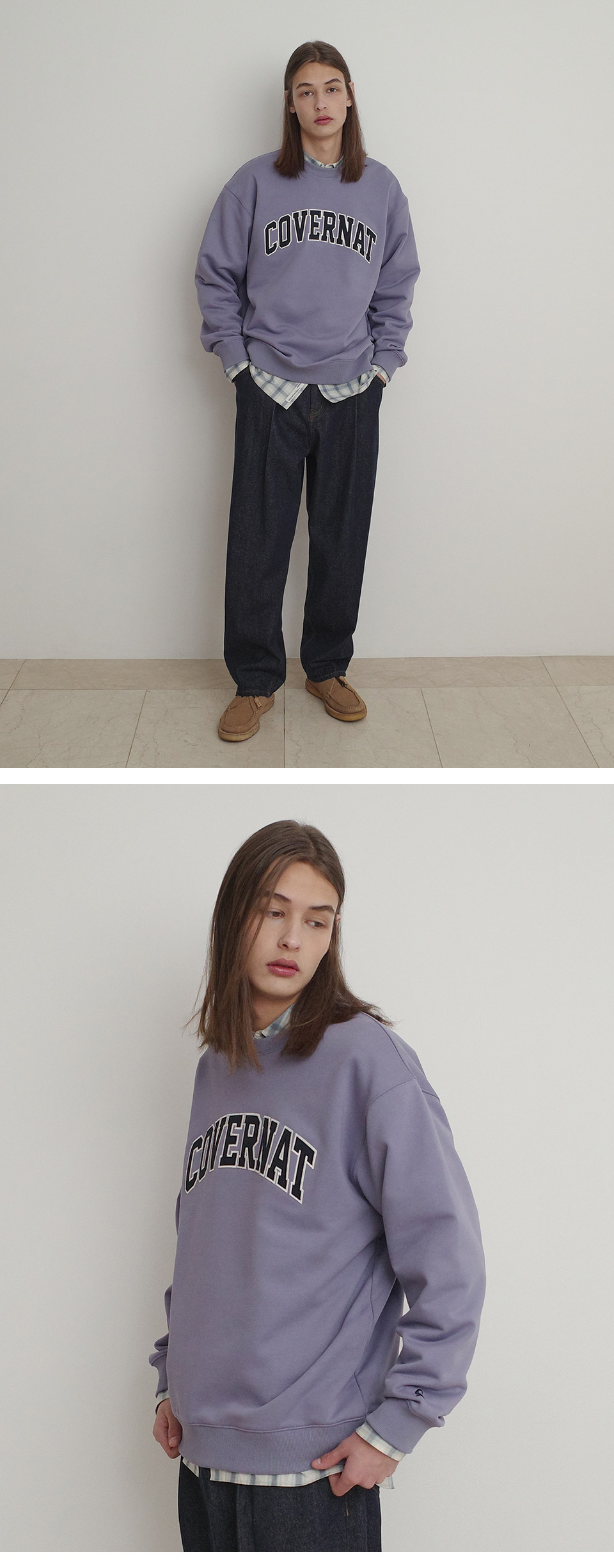 スウェット・トレーナー COVERNAT Arch Logo Man to Man Charcoal COVERNAT トレーナー スウェット 「COVERNAT」ARCH LOGO
