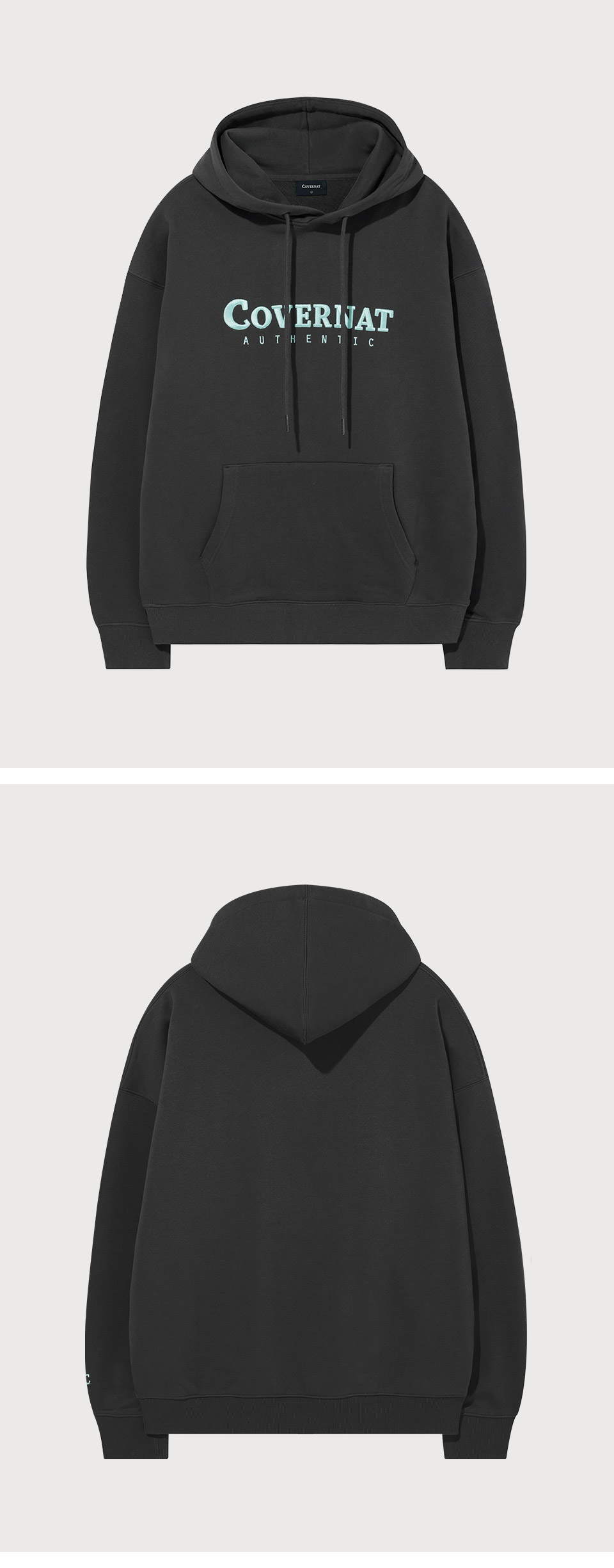パーカー・フーディ COVERNAT Authentic Logo Hoodie Charcoal MUSINSA | COVERNAT Authentic Logo Hoodie Charcoal