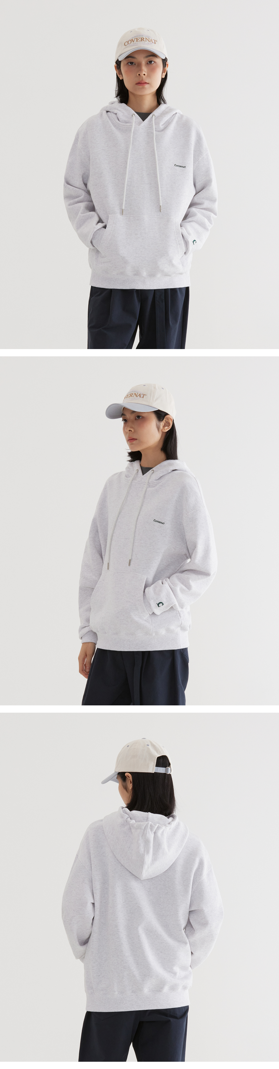 パーカー・フーディ COVERNAT Small Authentic Hoodie Heather Gray MUSINSA | COVERNAT Small Authentic Hoodie Heather Gray