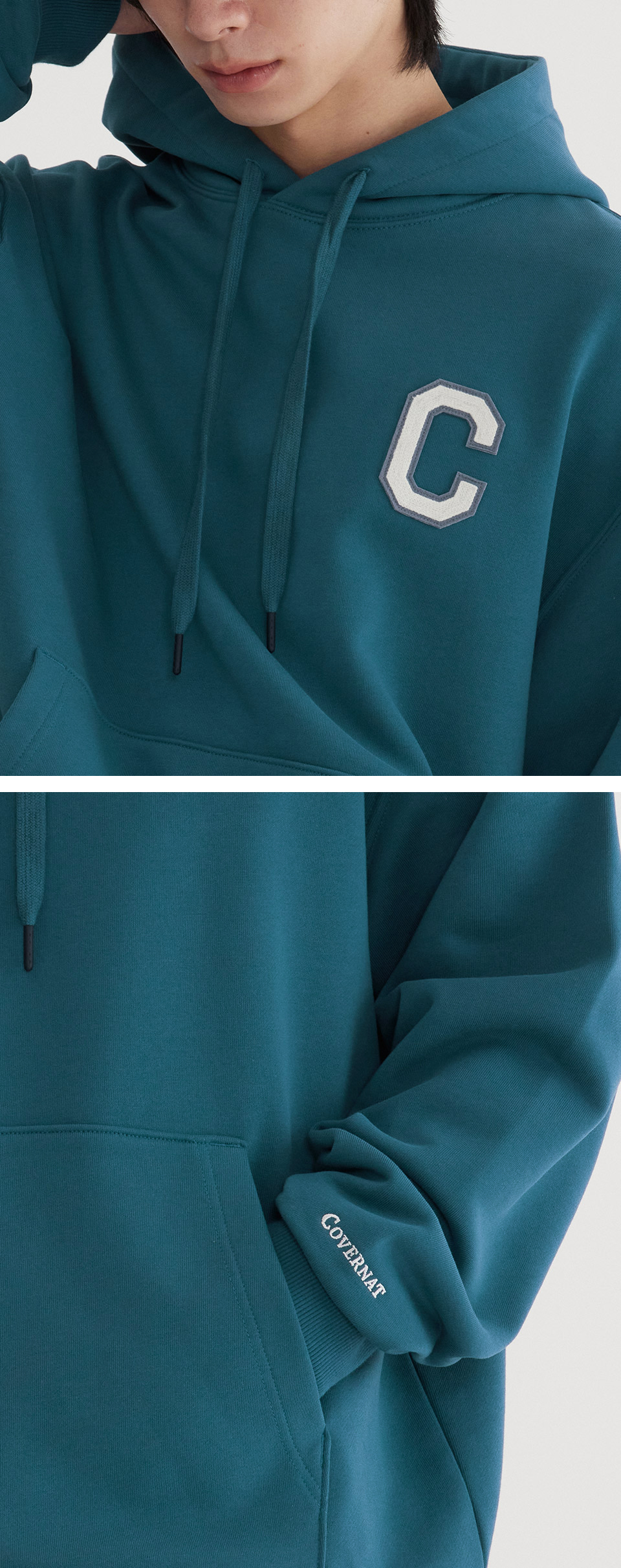 パーカー・フーディ COVERNAT C Logo Hoodie Turquoise MUSINSA | COVERNAT C Logo Hoodie Turquoise