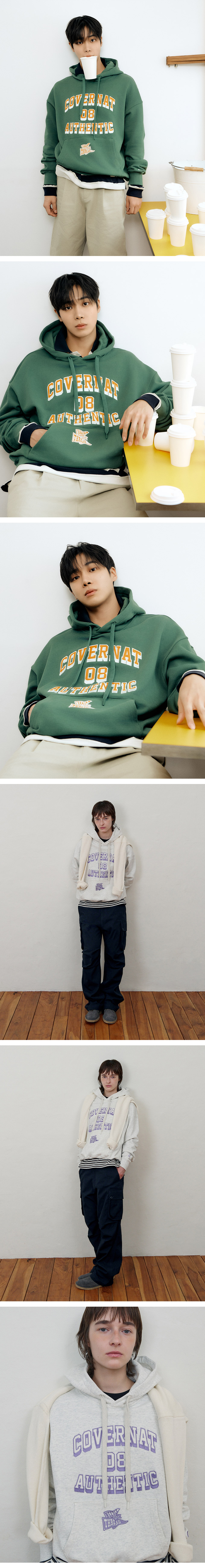 パーカー・フーディ COVERNAT arch logo hoodie oatmeal MUSINSA | COVERNAT Flag Arch Logo Overfit Hoodie Oatmeal