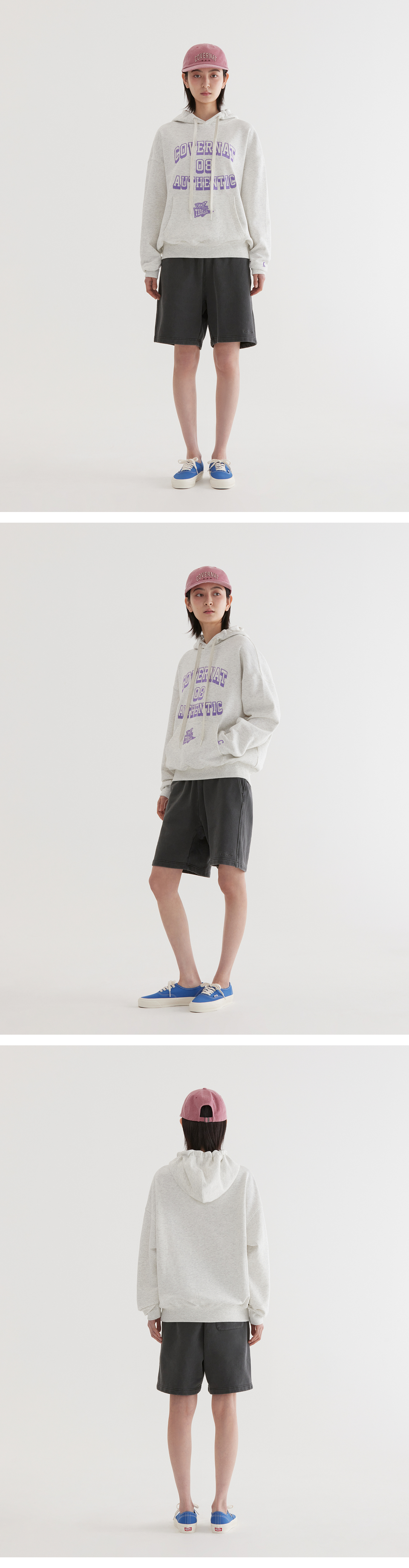 MUSINSA | COVERNAT Flag Arch Logo Overfit Hoodie Oatmeal
