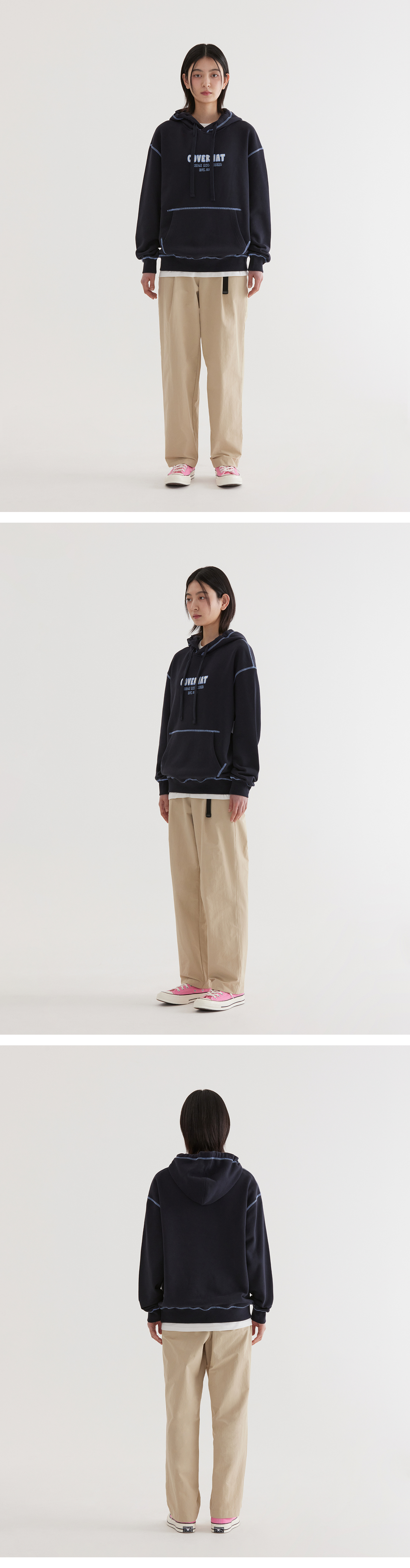 パーカー・フーディ COVERNAT Neon Logo Hoodie Dark Navy MUSINSA | COVERNAT Neon Logo Hoodie Dark Navy