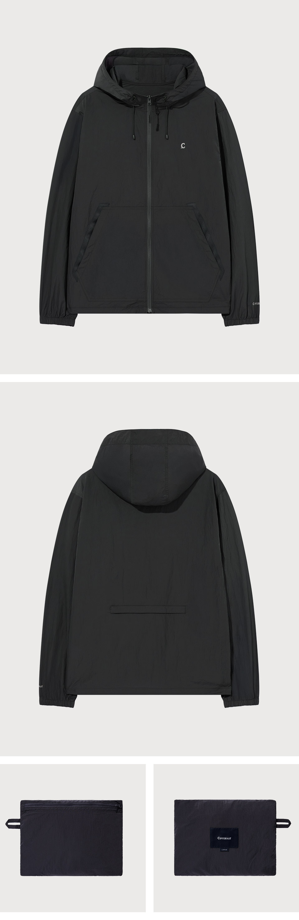 COVERNATのPackable Lightweight Windbreaker Jacket 全3色 MUSINSA | COVERNAT Lightweight Packable Windbreaker Black