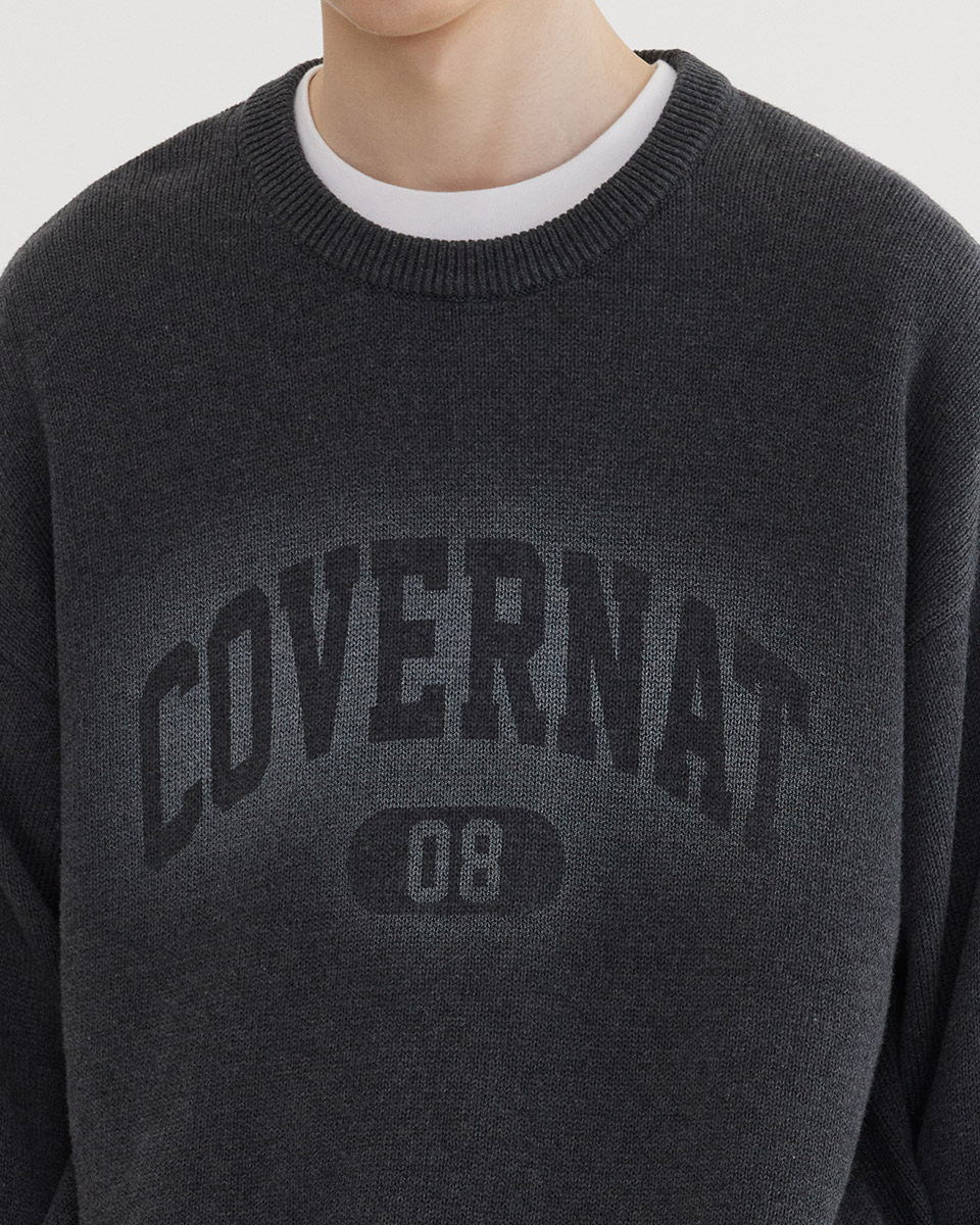 ニット・セーター COVERNAT Spray Arch Logo Crew Neck Knitwear 5MM335 MUSINSA公式 | COVERNAT Spray Arch Logo Crewneck Knit Charcoal