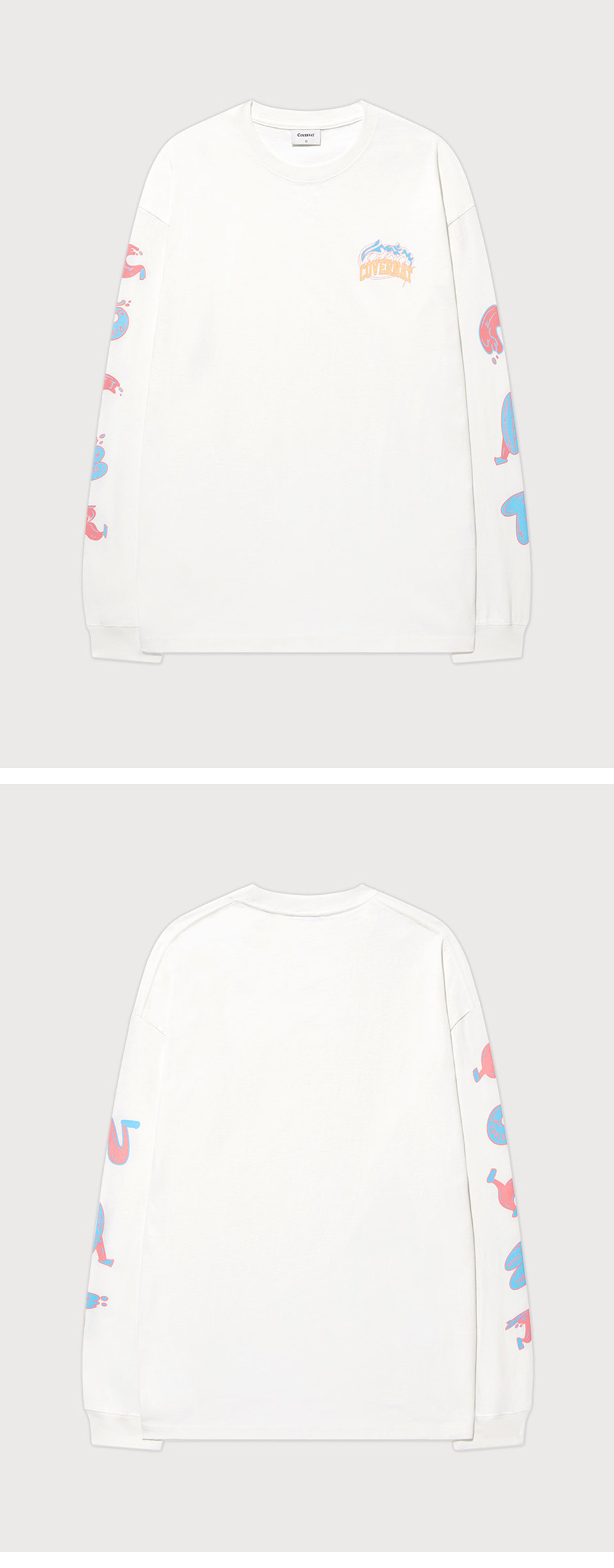 MUSINSA | COVERNAT Wave Graphic Long Sleeve White