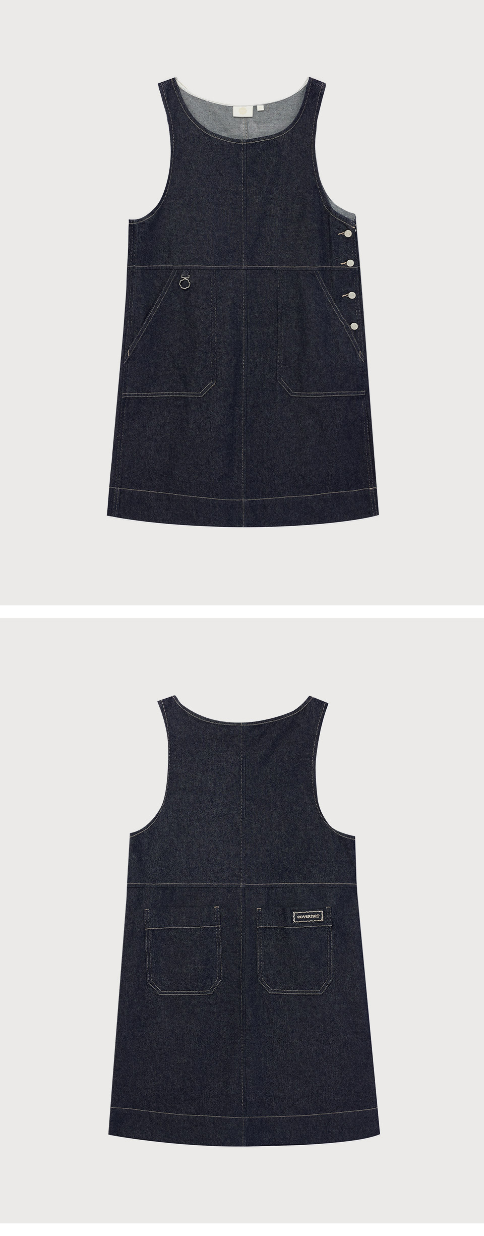☆韓国の人気☆【COVERNAT】☆(W) suspender dres.s☆ MUSINSA | COVERNAT WOMAN Women's Suspender Denim Dress Indigo