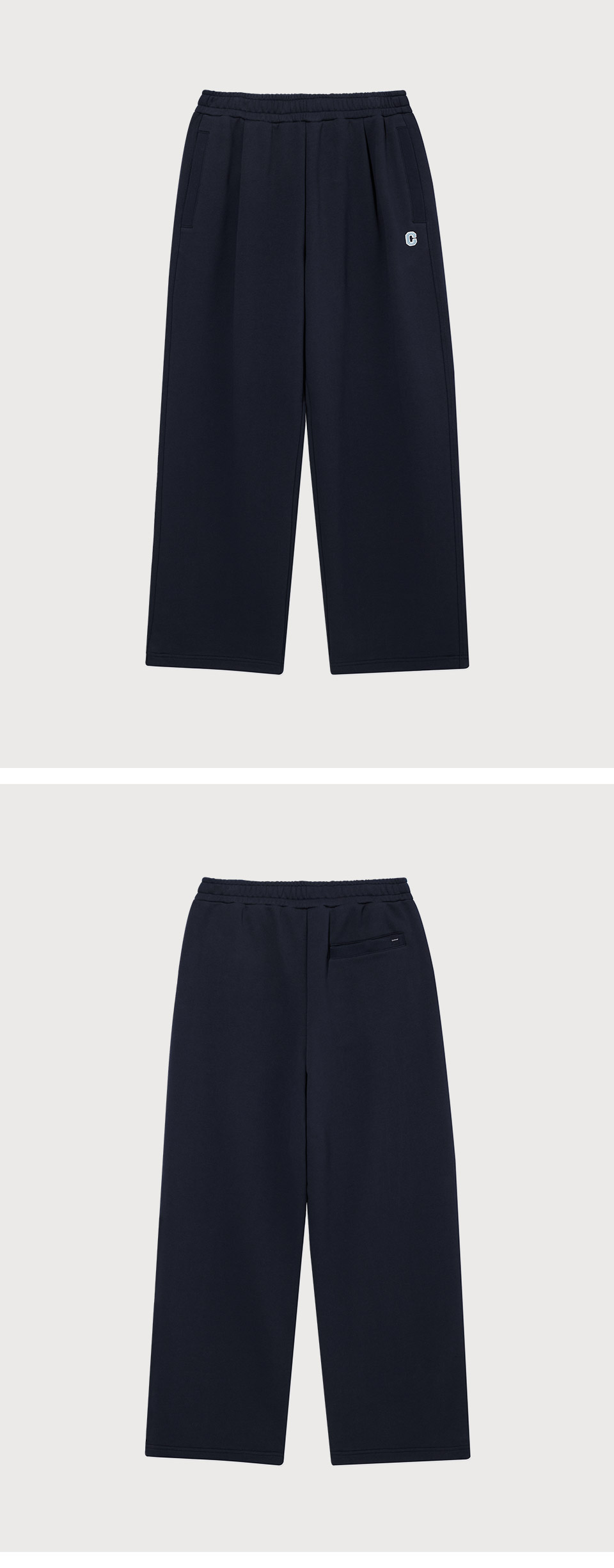 MUSINSA | COVERNAT Semi-Wide C Logo Sweatpants Dark Navy