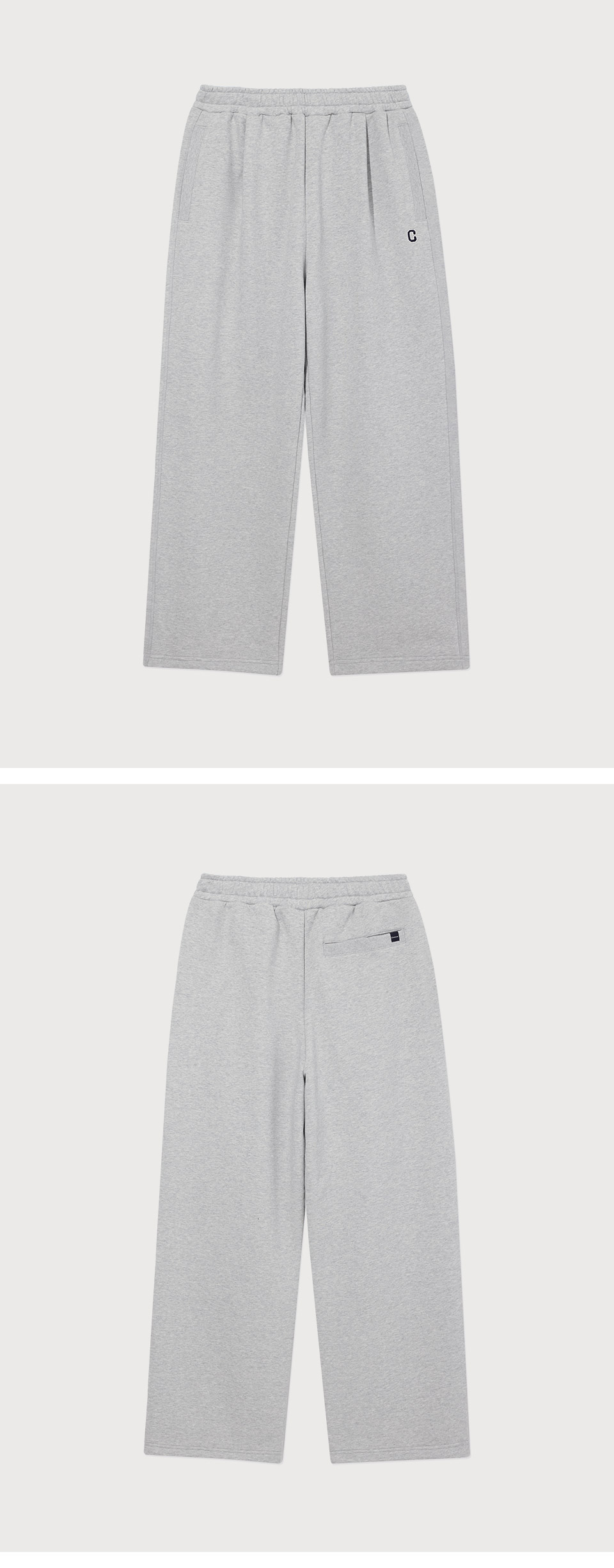 MUSINSA | COVERNAT Semi-wide C Logo Sweatpants Melange Gray