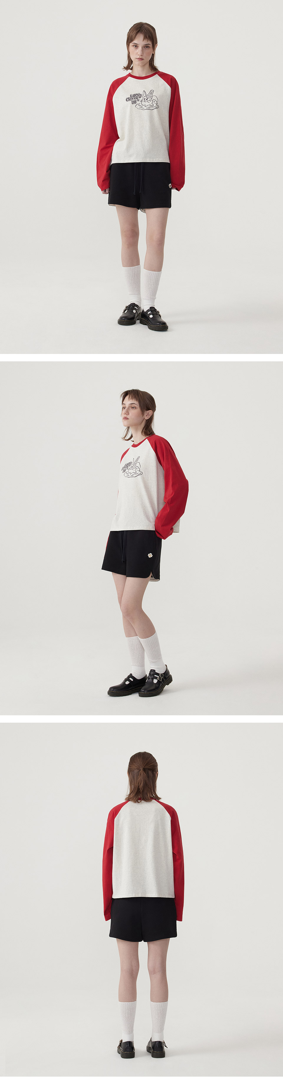 MUSINSA | COVERNAT WOMAN Women's Clover Heart Sweat Shorts Black