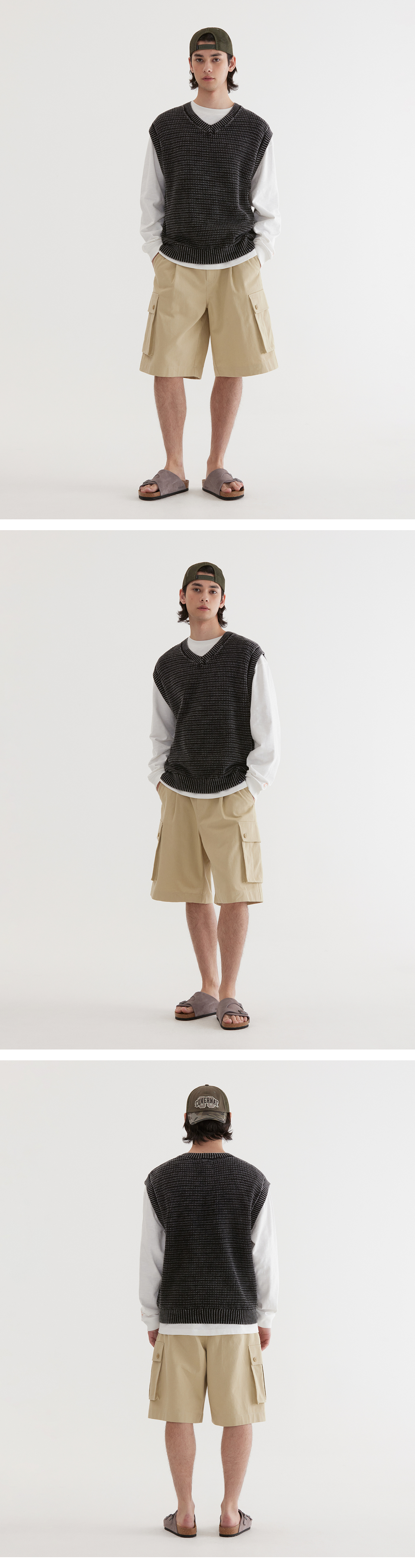 COVERNATのStone-washed knit vest 全3色 MUSINSA | COVERNAT Stone Washed Knit Vest Charcoal